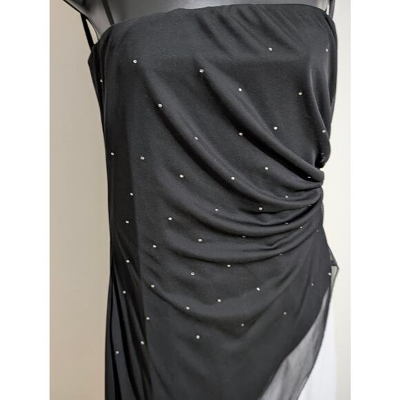 B.Smart Black White Y2K Strapless Evening Dance Formal Prom Dress 9 10 Medium - Picture 3 of 4